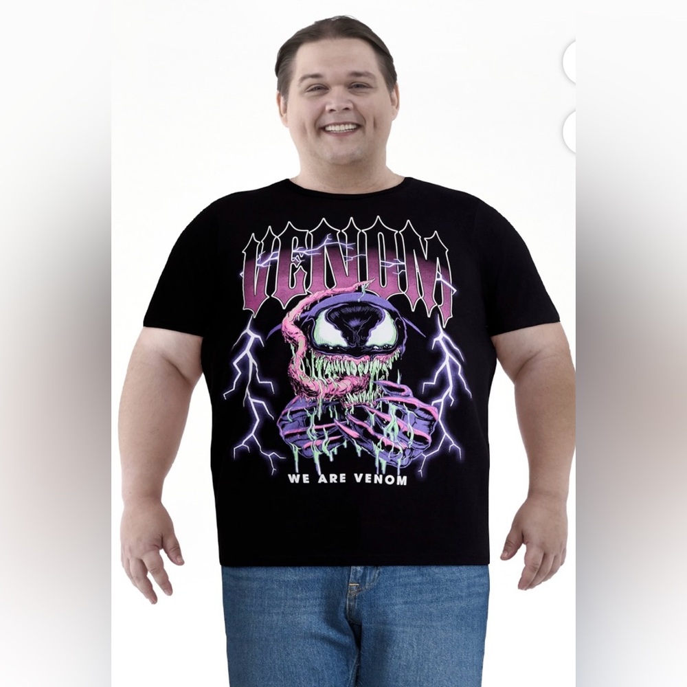 NWT Marvel Venom We Are Venom Lightning Graphic Tee Black XL - Picture 2 of 8
